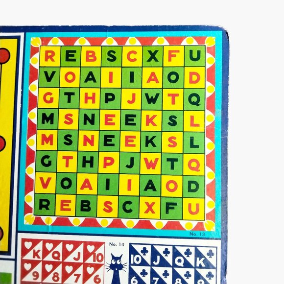 Transogram 9 Men Morris Checkers Game Board Card 2 Sided Vintage 1955 - Picture 6 of 9